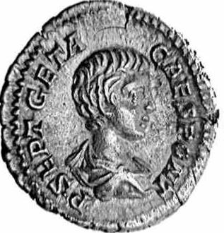 A coin with the image of the Emperor Geta (c)1998 CGB numismatique, Paris